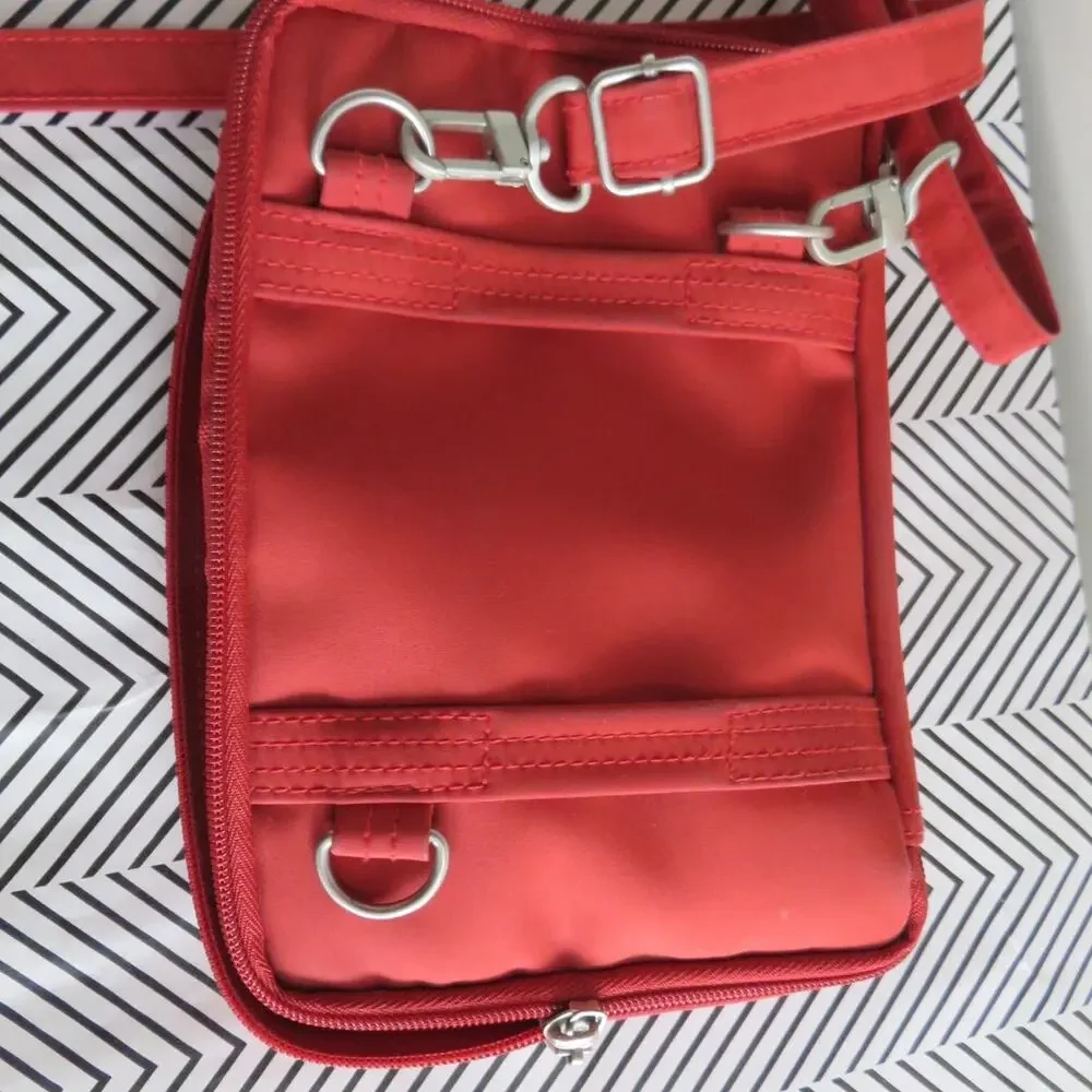 Baggallini Small Red Crossbody Bag and Waist Bag lots of zippered compartments